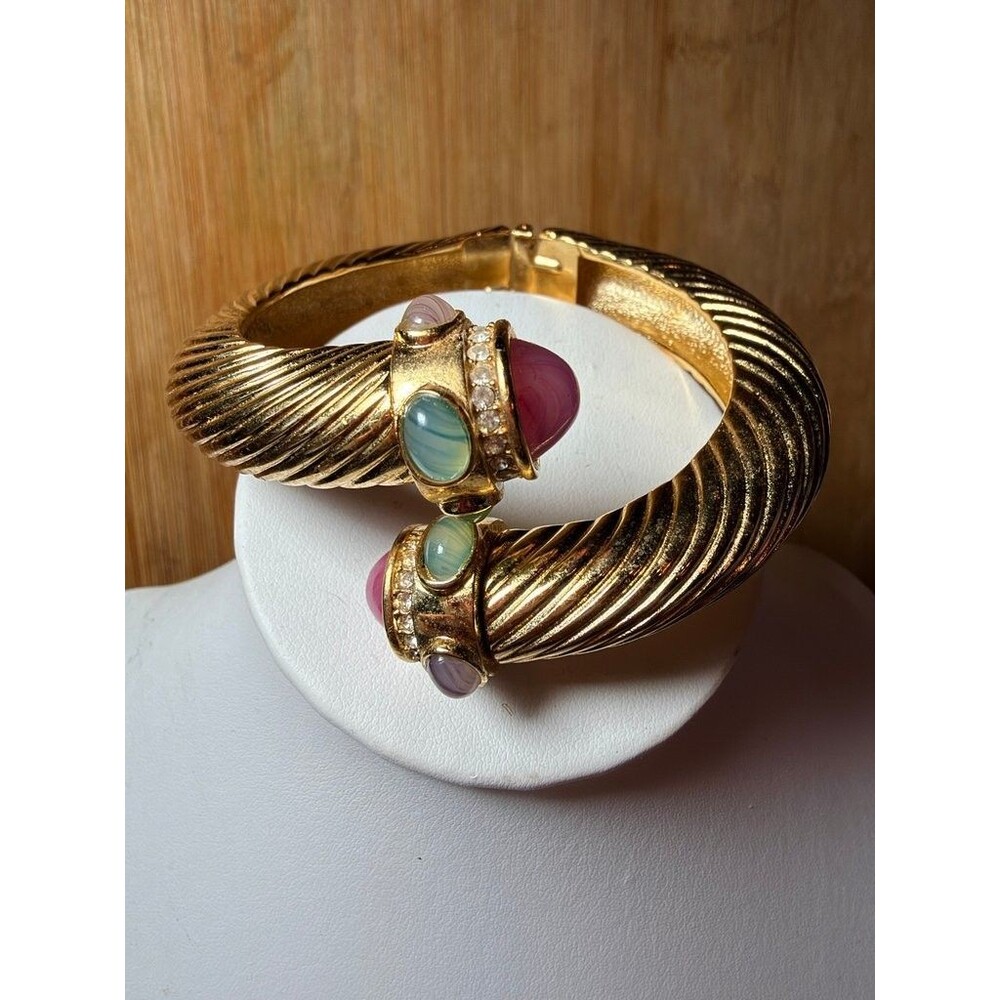 Vintage Givenchy Gold-Tone Bracelet with Gemstone Accents